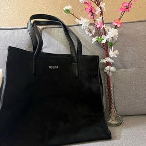 Black Seude leather tote bag